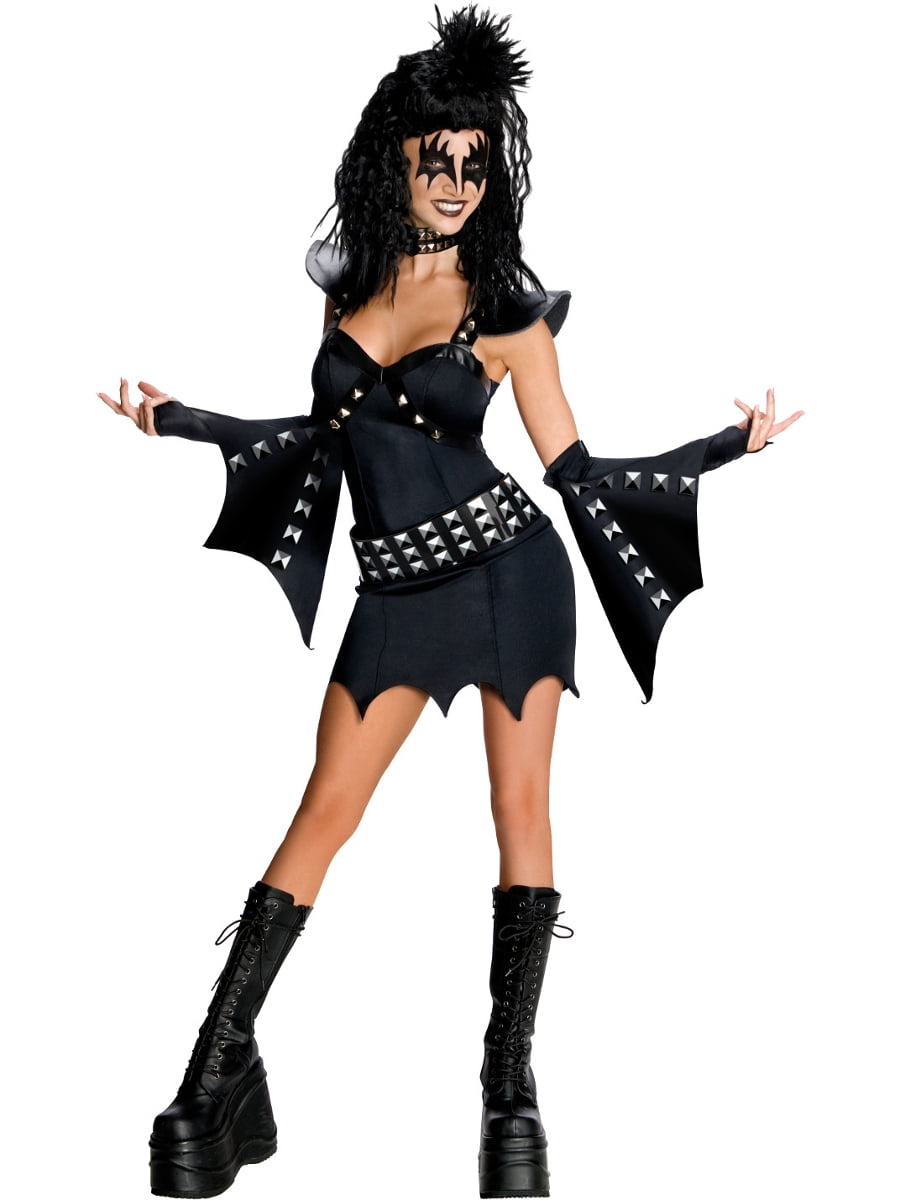 Kiss Gene Simmons Sexy Demon Mini Bat Dress Womens Rock Halloween Costume S-L - Walmart.com